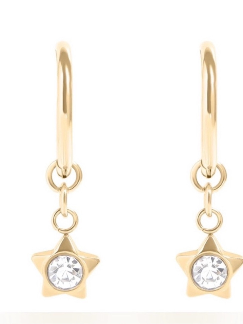 14k Gold-Filled Star Charm Hoop Earrings